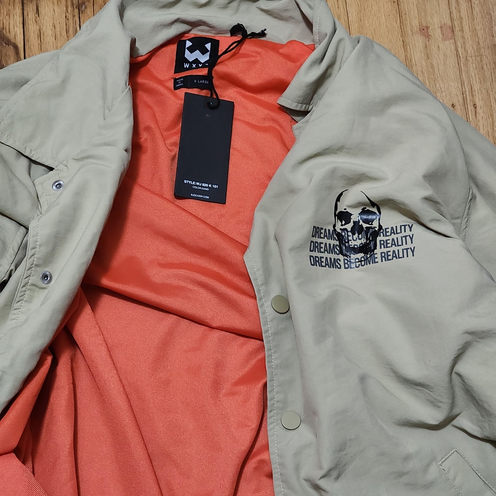 Beige and Orange Men's Jacket